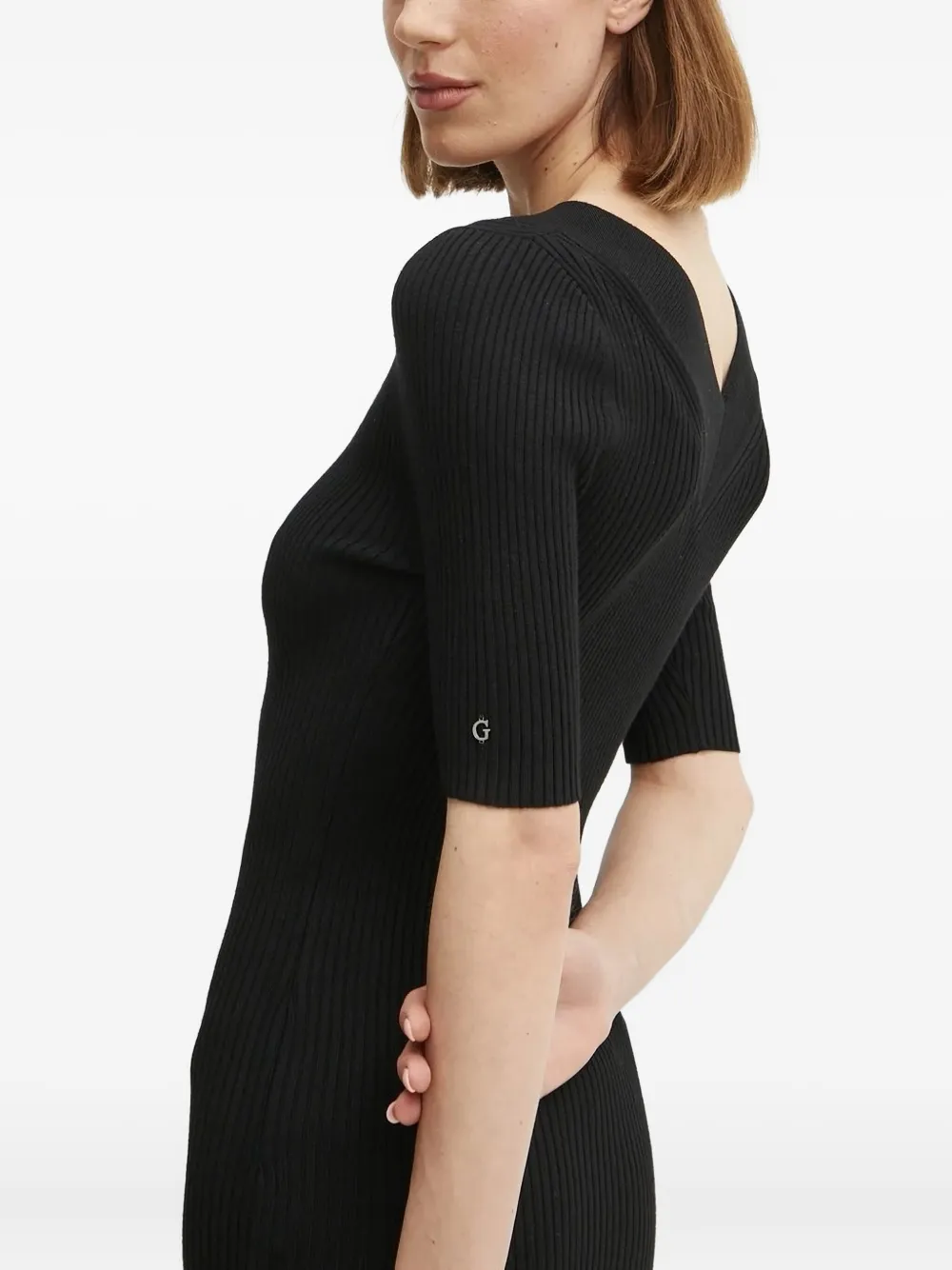GUESS USA Midi-jurk met V-hals Zwart