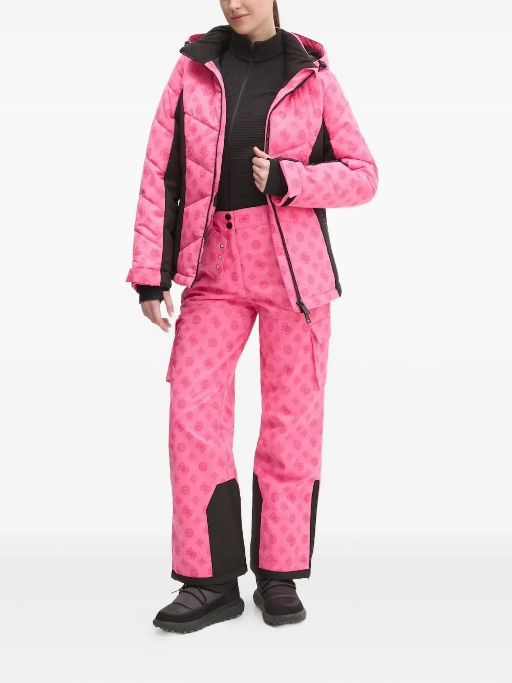 GUESS USA logo-print ski trousers Roze