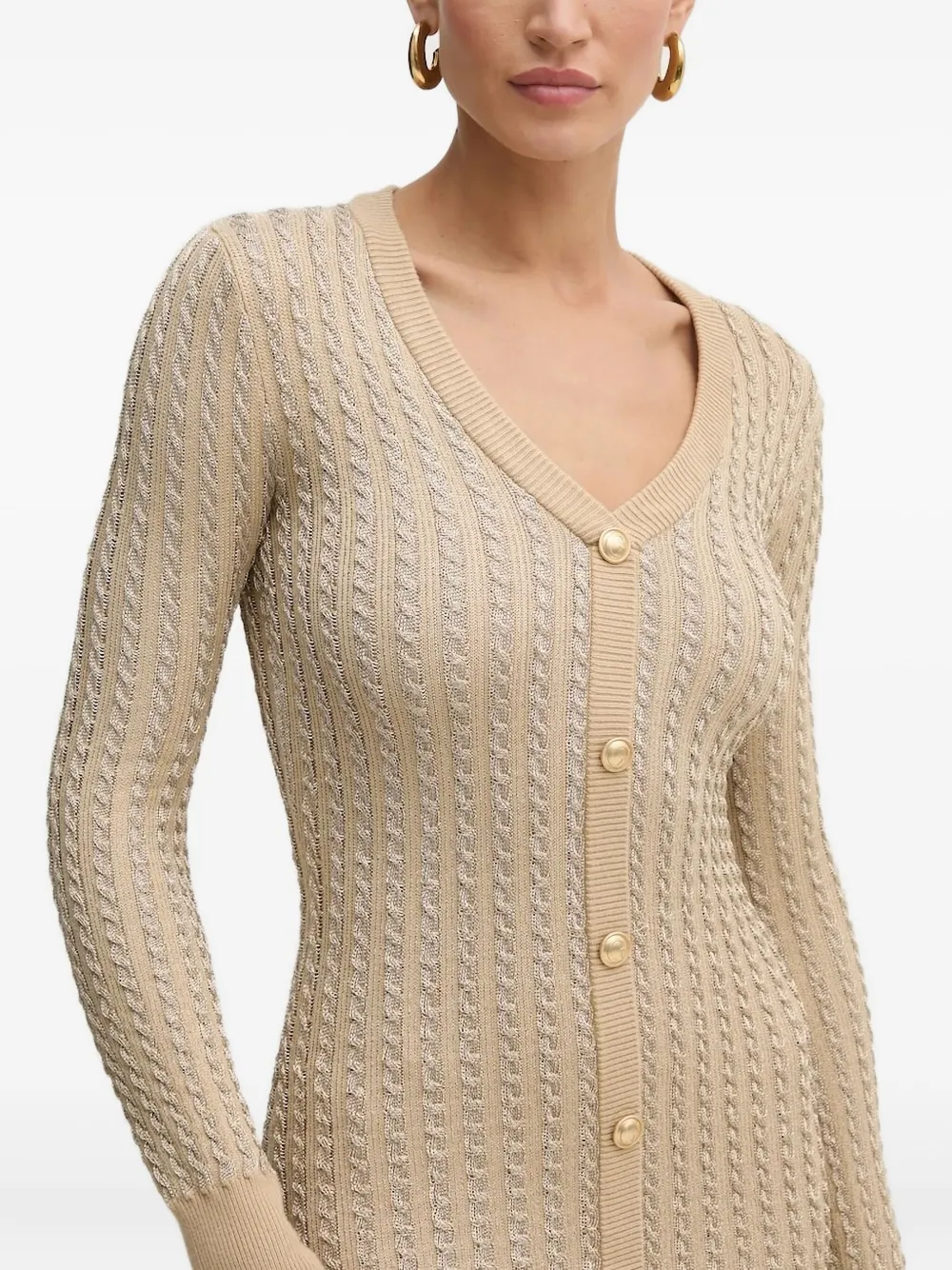 GUESS USA Kabelgebreide mini-jurk Beige