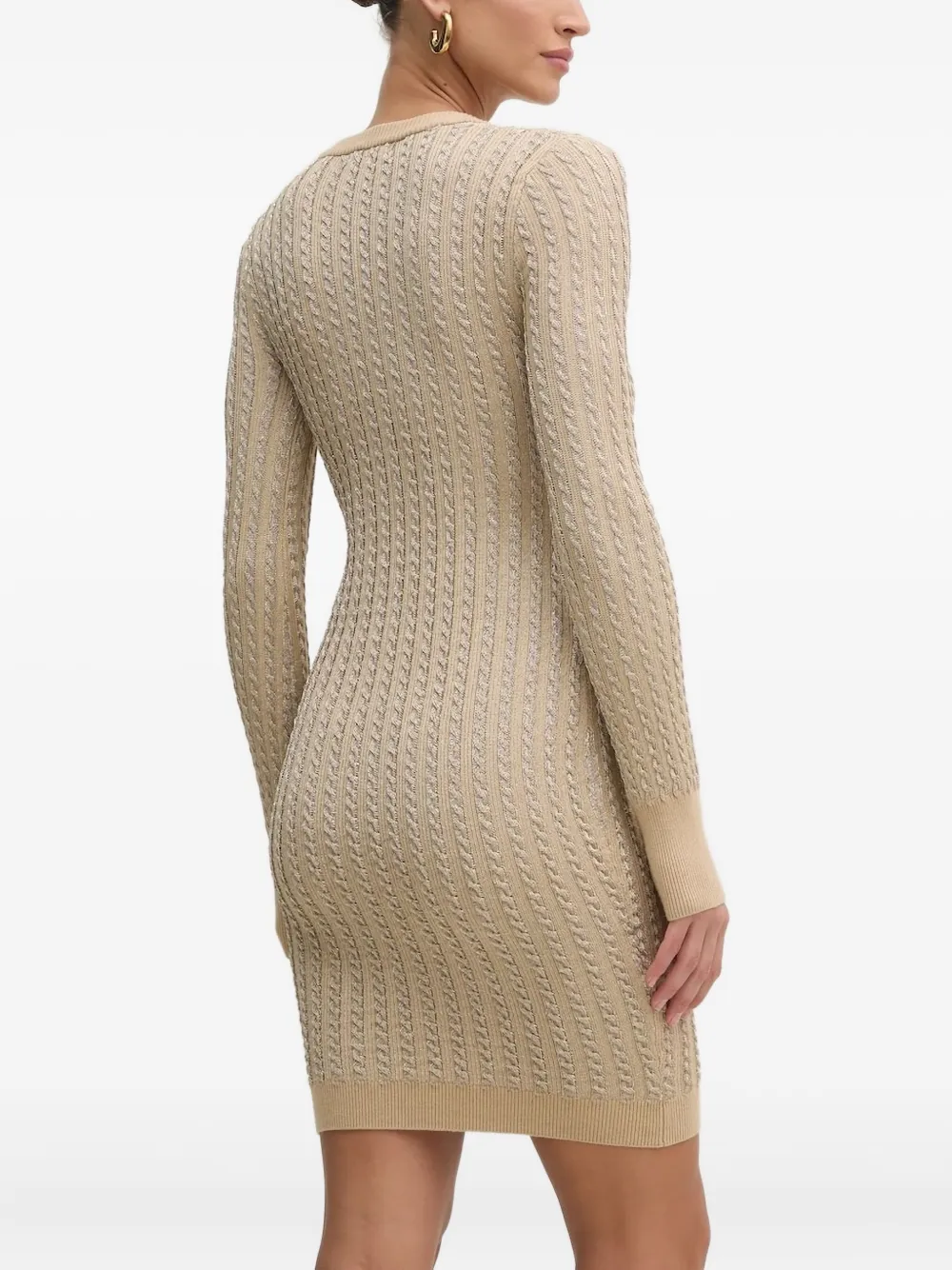 GUESS USA Kabelgebreide mini-jurk Beige