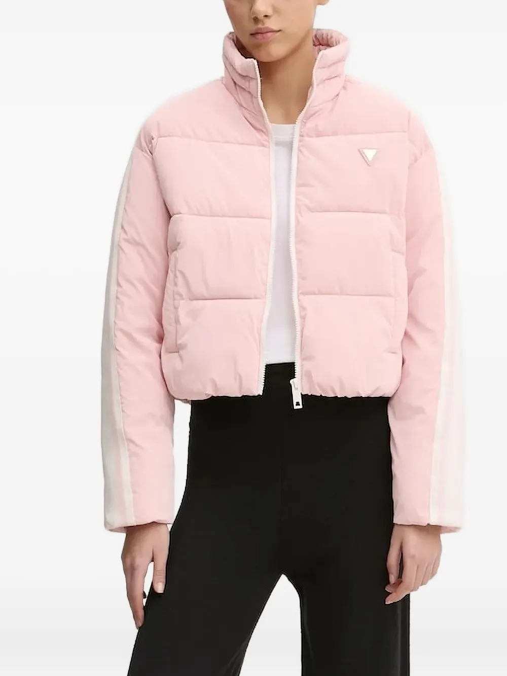 GUESS USA logo patch puffer jacket | Pink | Image 1