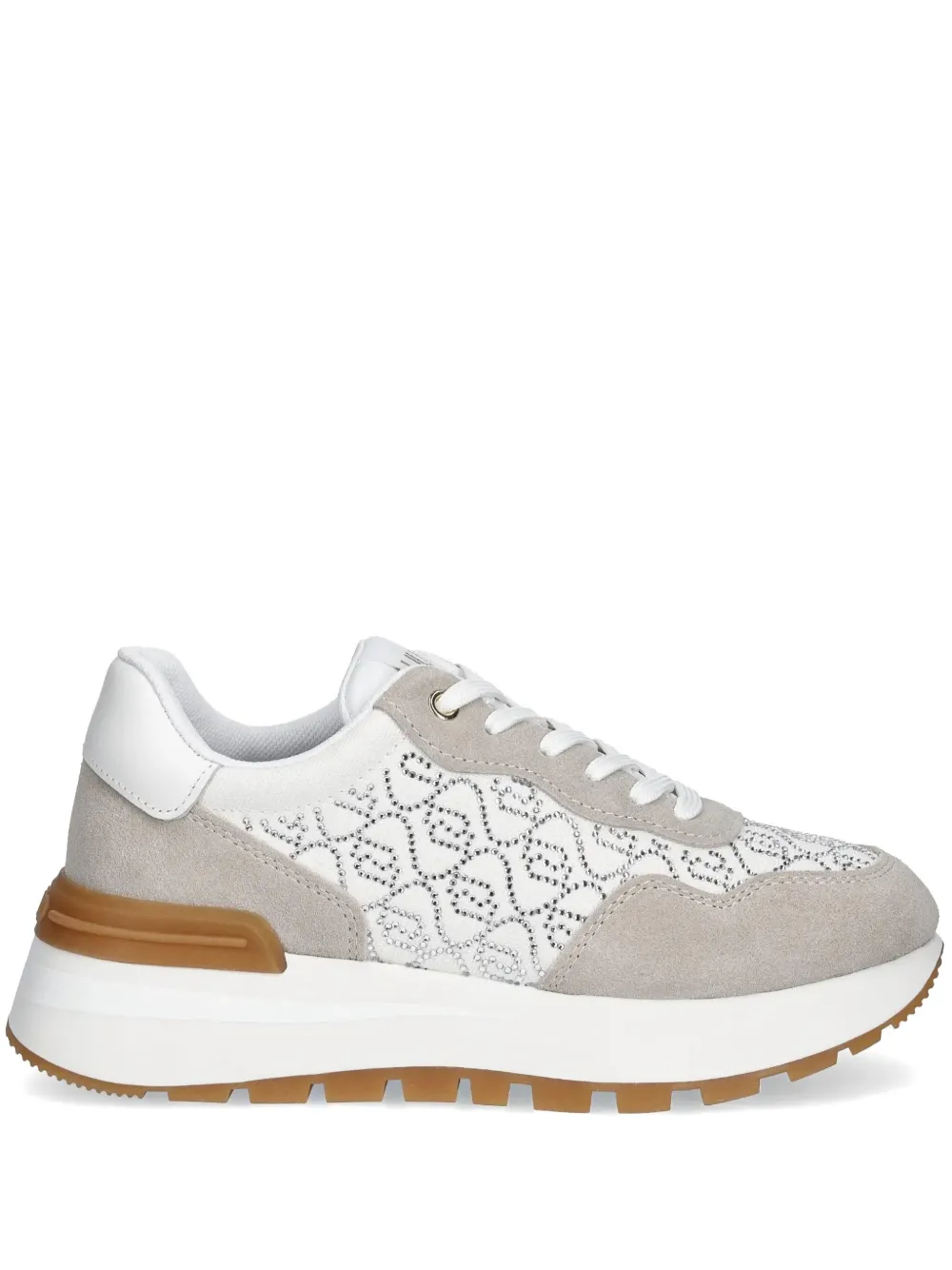 LIU JO logo-rhinestone sneakers White