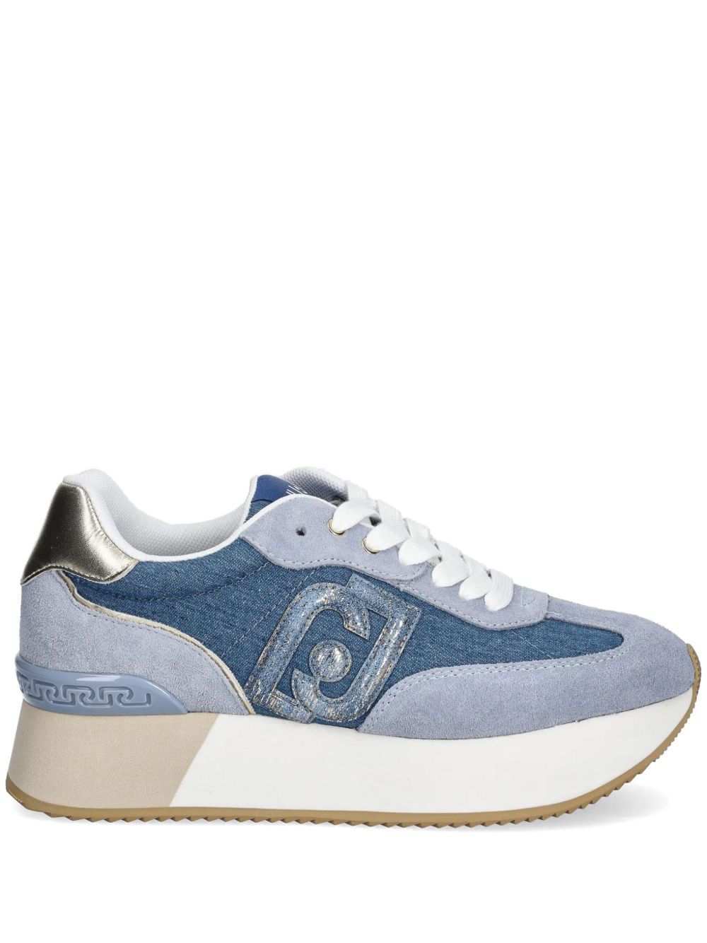 LIU JO denim platform sneakers Blauw