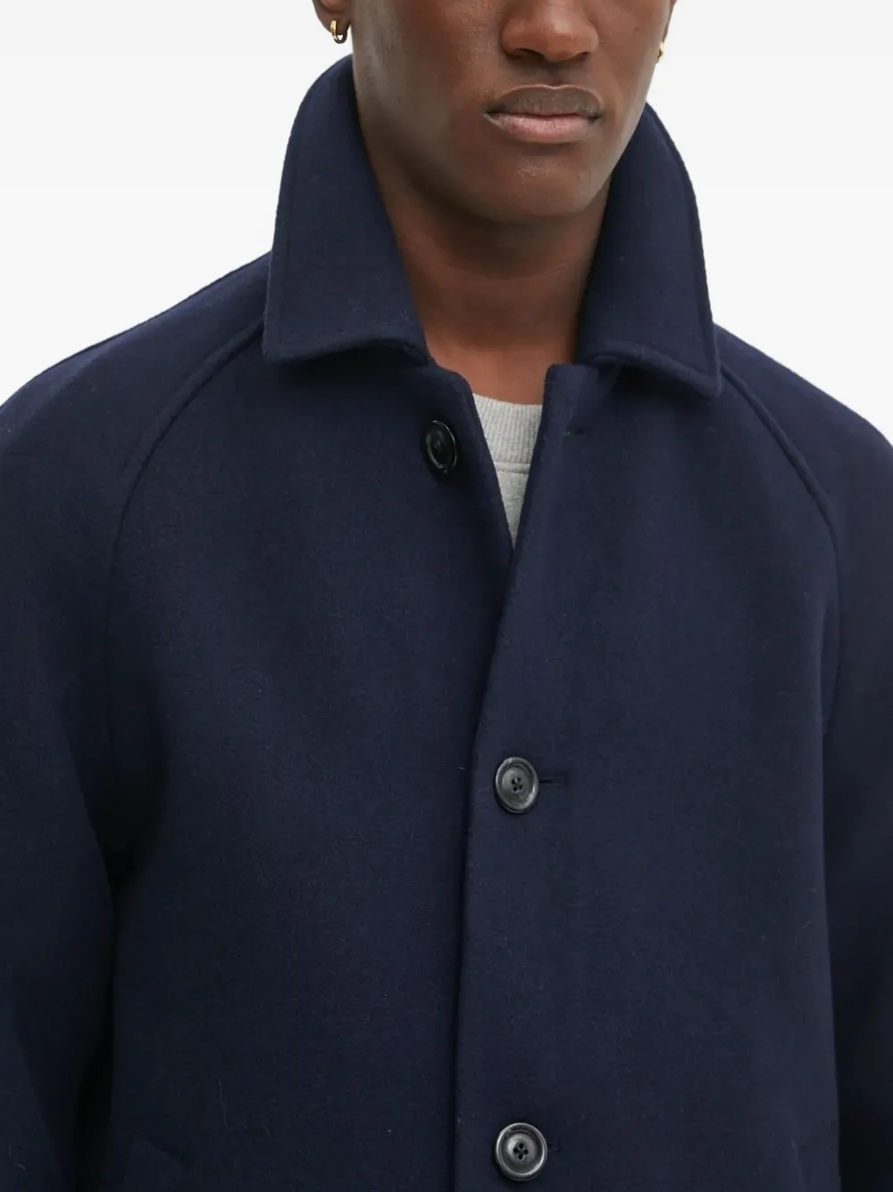 Les Deux Raglan-sleeve Buttoned Coat In Blue