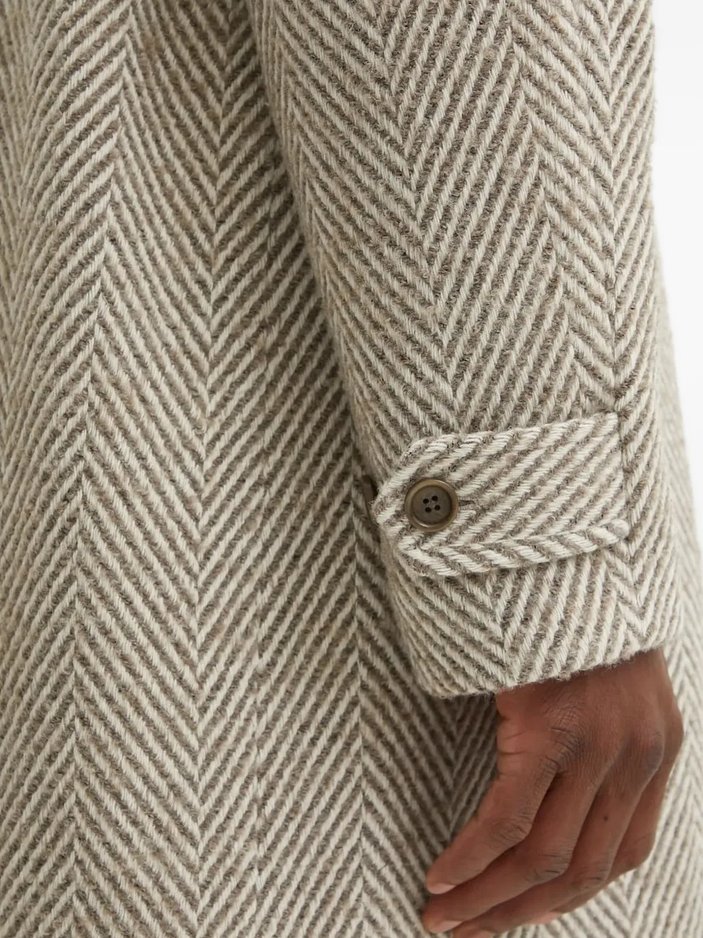 Les Deux Jas met visgraatpatroon Beige