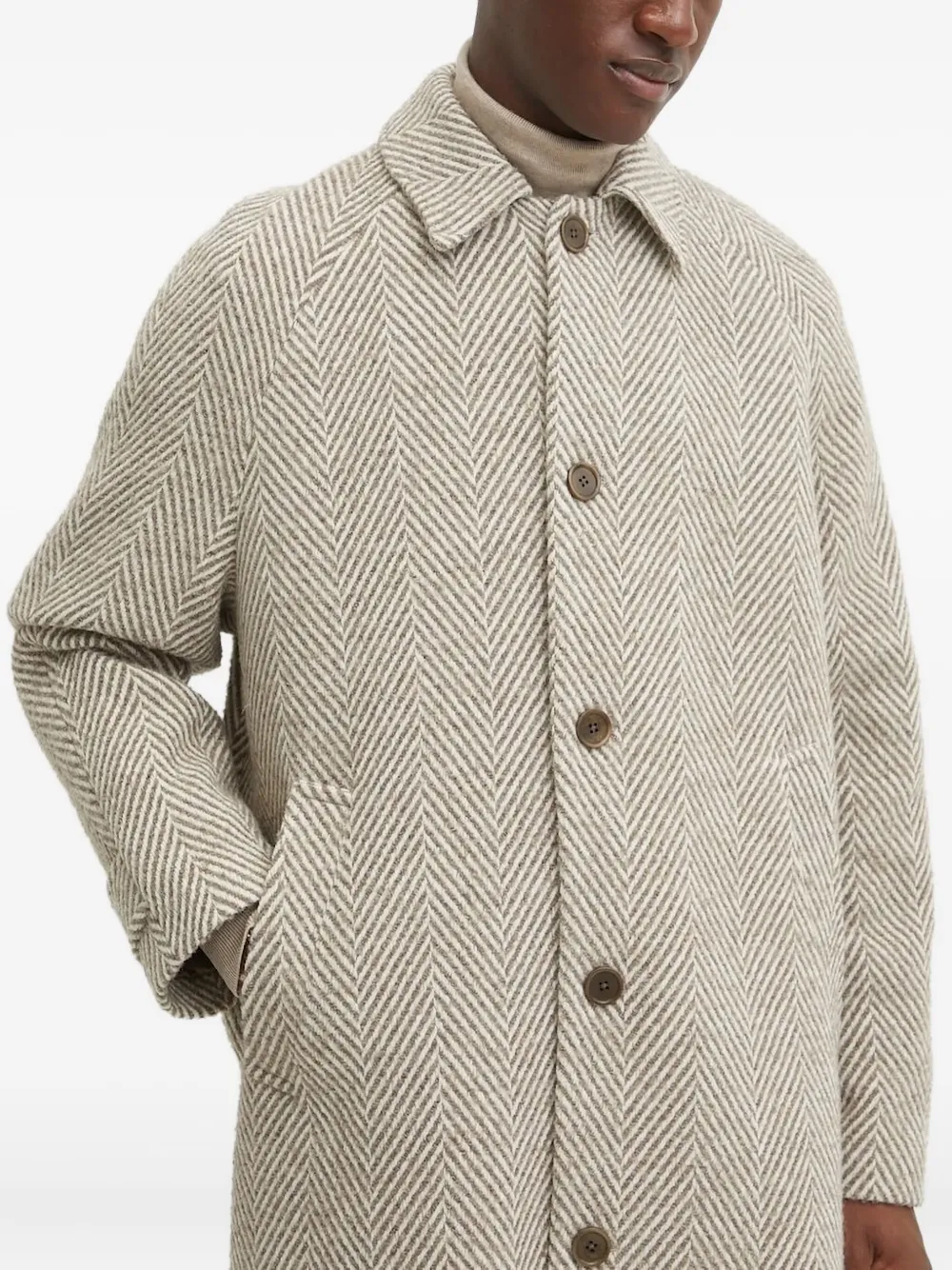 Les Deux Jas met visgraatpatroon Beige