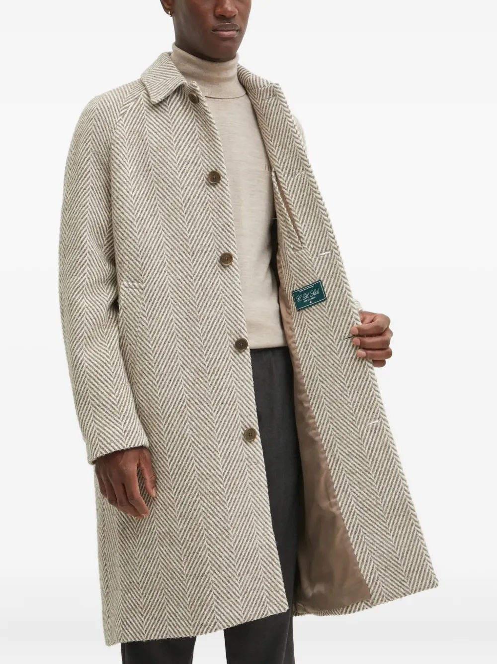 Les Deux Jas met visgraatpatroon Beige