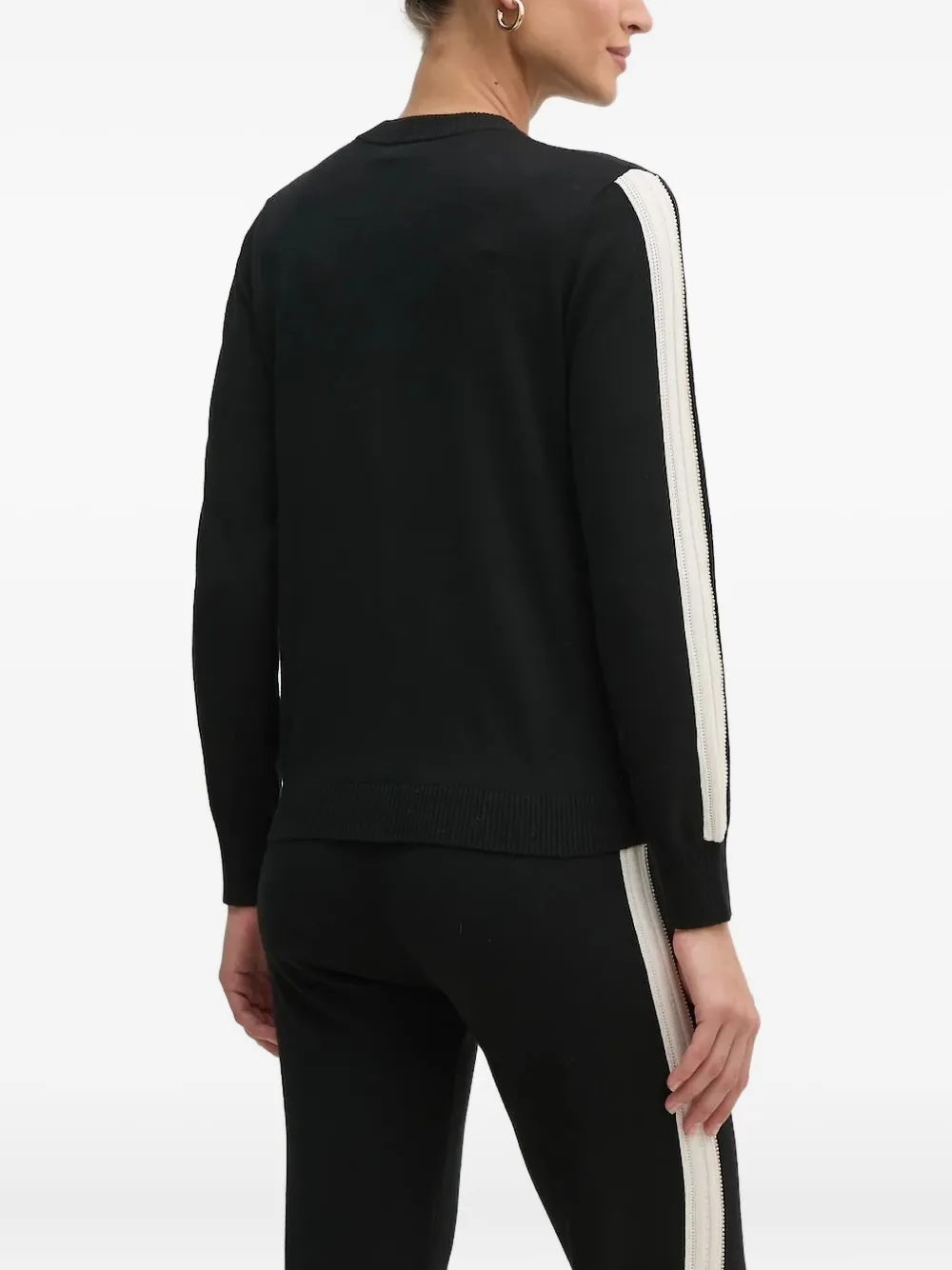 LIU JO zip-fastening stripe-detail cardigan Zwart