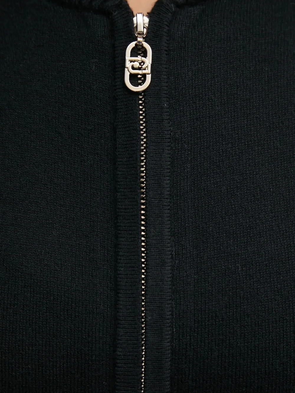 LIU JO zip-fastening stripe-detail cardigan Zwart