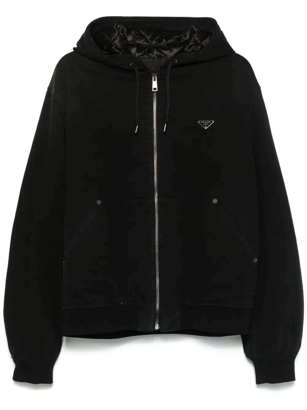 Prada Giacca denim con cappuccio | nero | Image 1