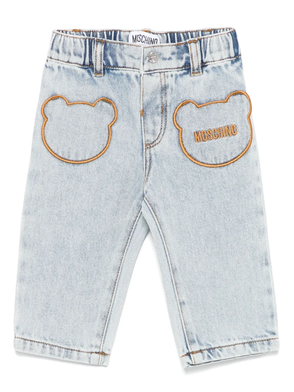 Moschino Kids Jeans met Teddy Bear-zak Blauw