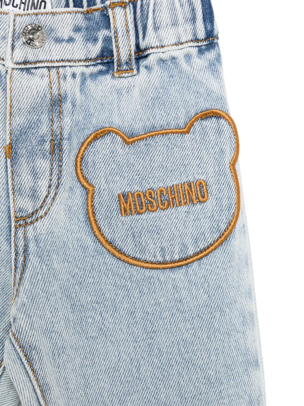 Moschino Kids Jeans met Teddy Bear-zak Blauw