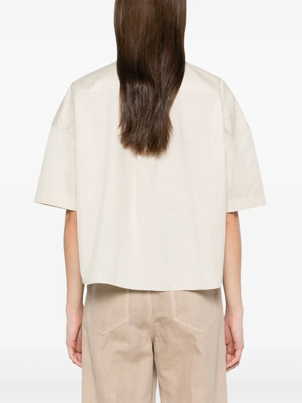 Brunello Cucinelli Blouse met grafisch patroon Beige