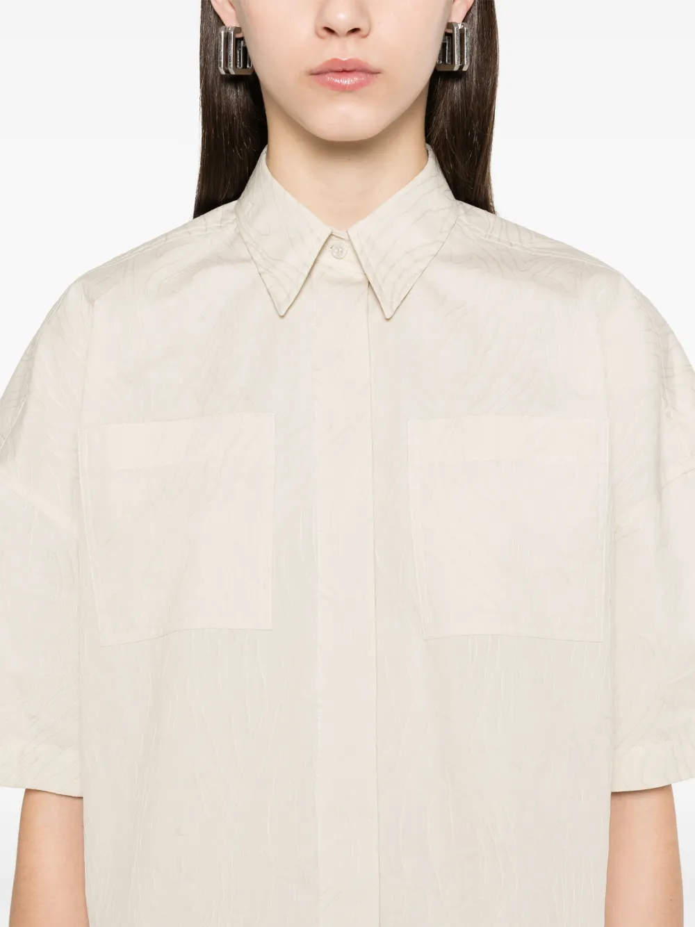 Brunello Cucinelli Blouse met grafisch patroon Beige
