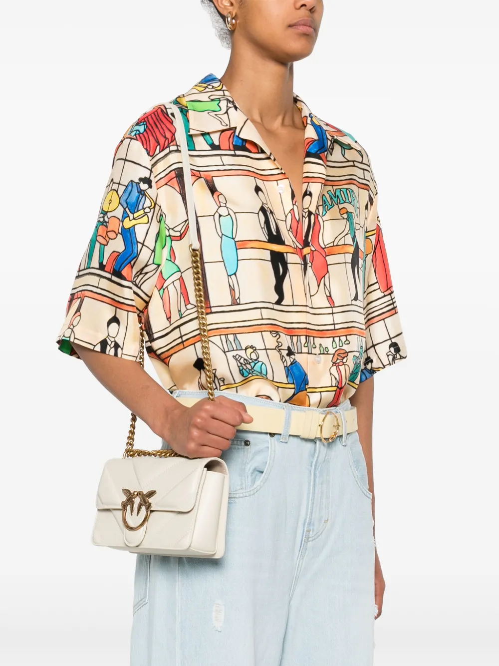PINKO mini Love One cross body bag - Wit