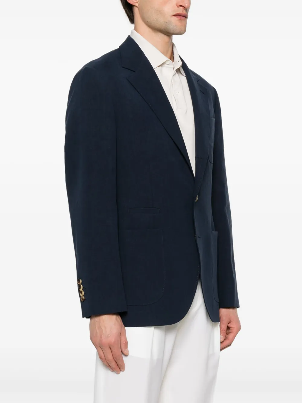 Brunello Cucinelli Linnen blazer Blauw