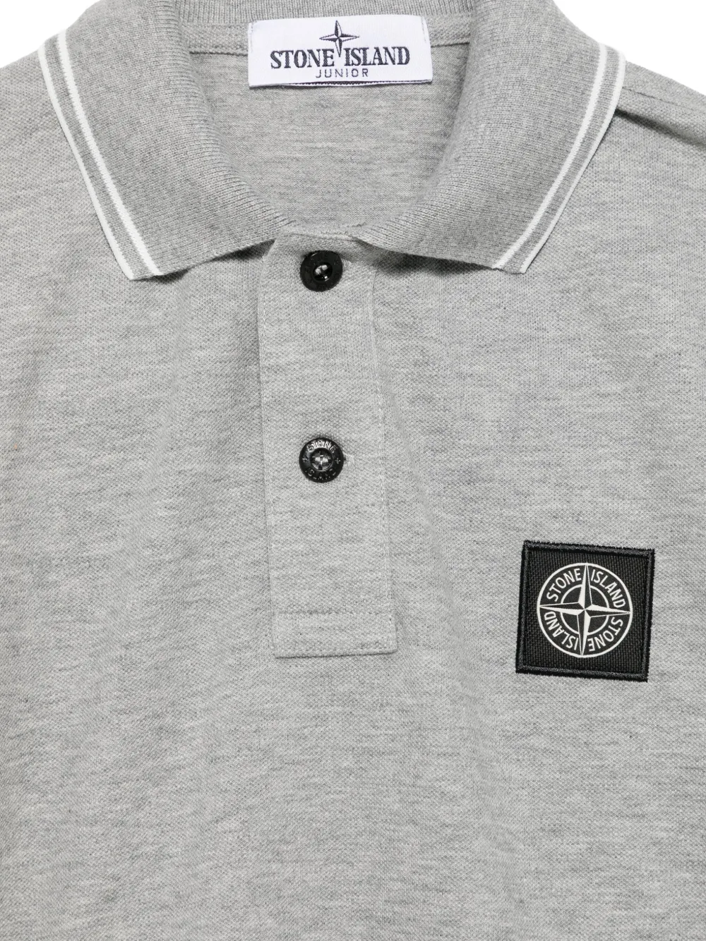 Stone Island Junior Poloshirt met patch Grijs