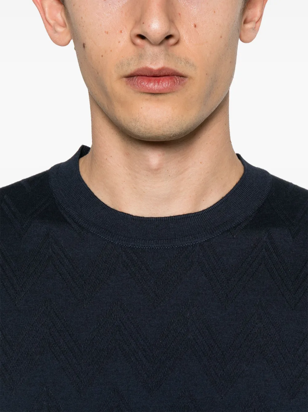 Missoni Gebreid T-shirt met zigzag-patroon Blauw