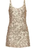 LoveShackFancy Dorrina sequinned dress - Gold