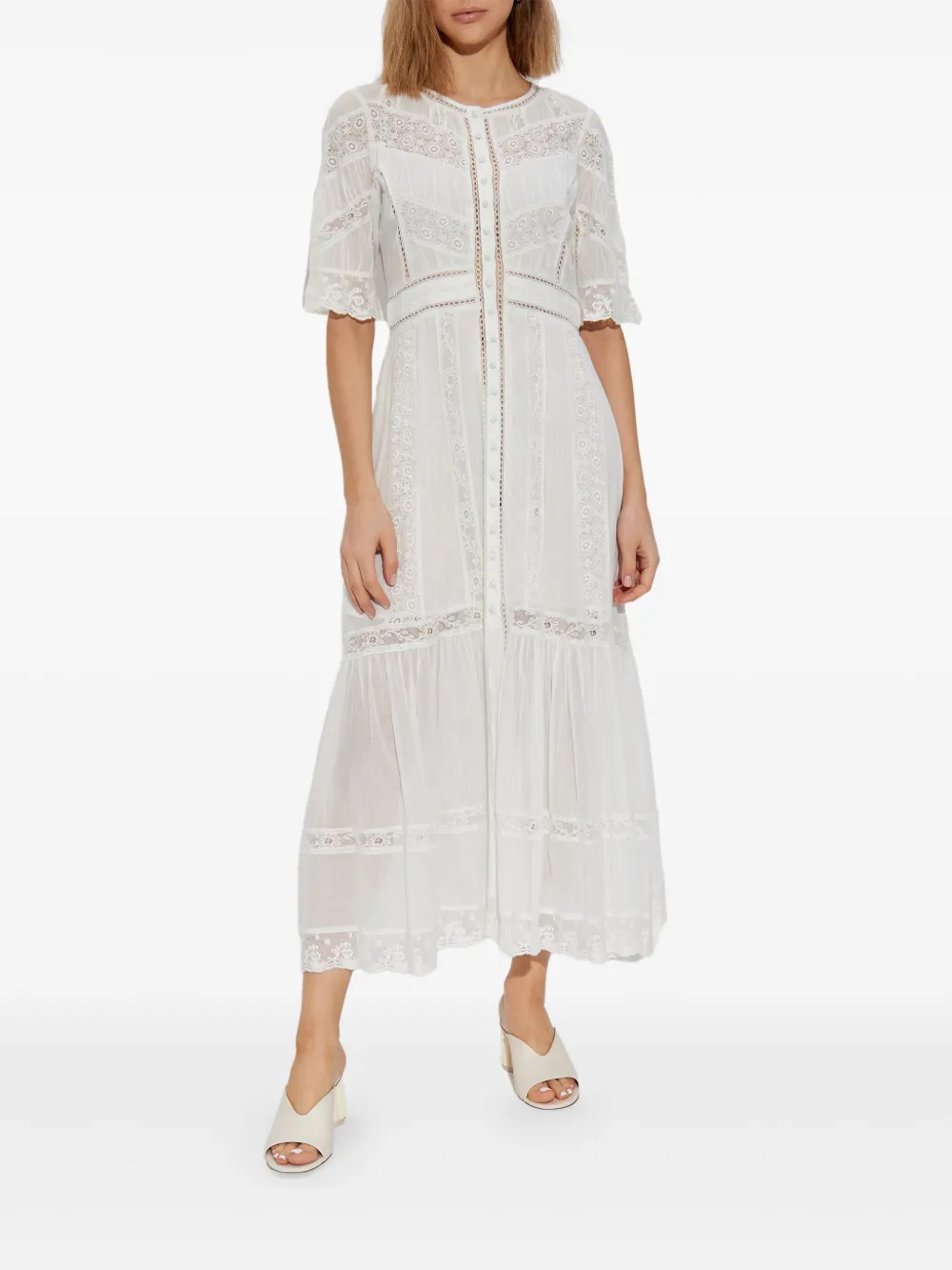 LoveShackFancy Minka jurk Wit