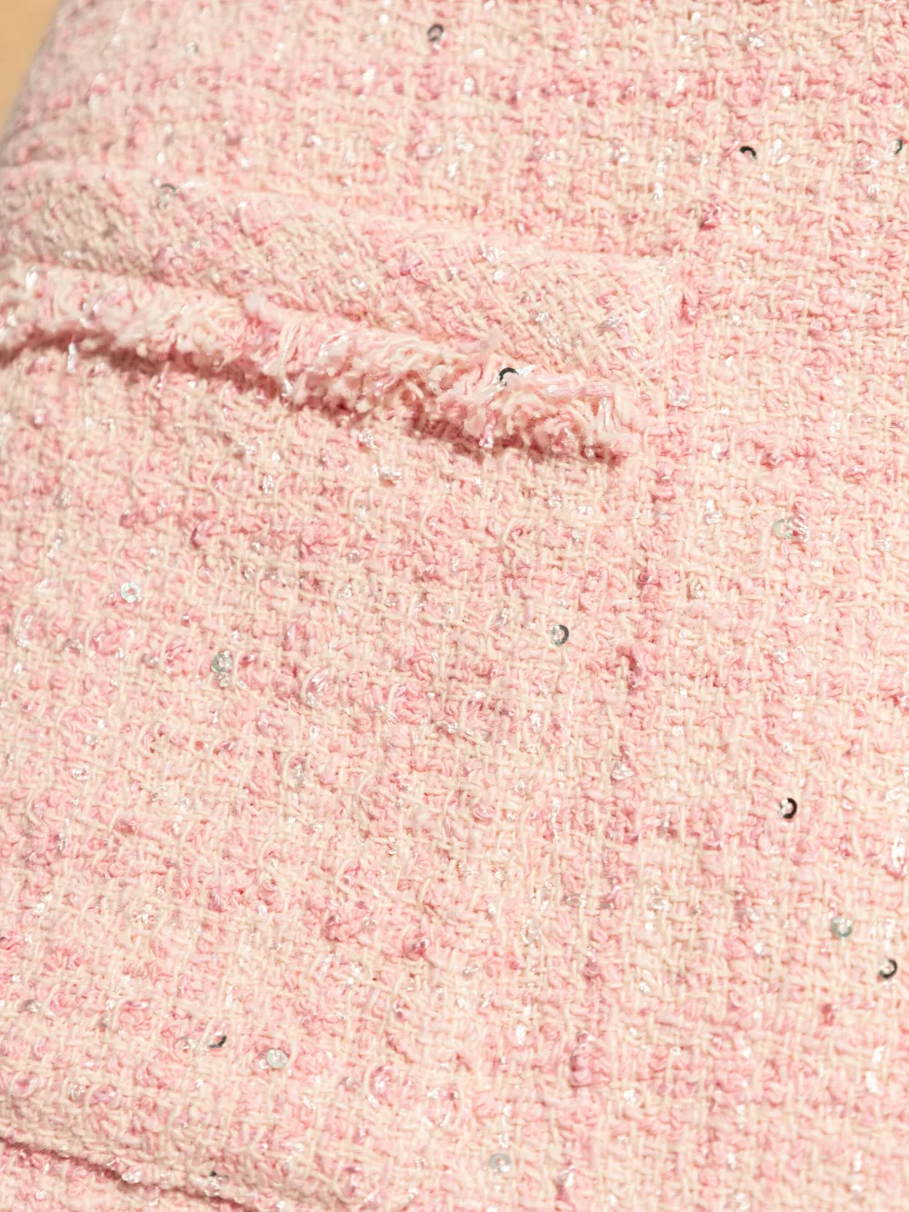 LoveShackFancy Tweed rok Roze