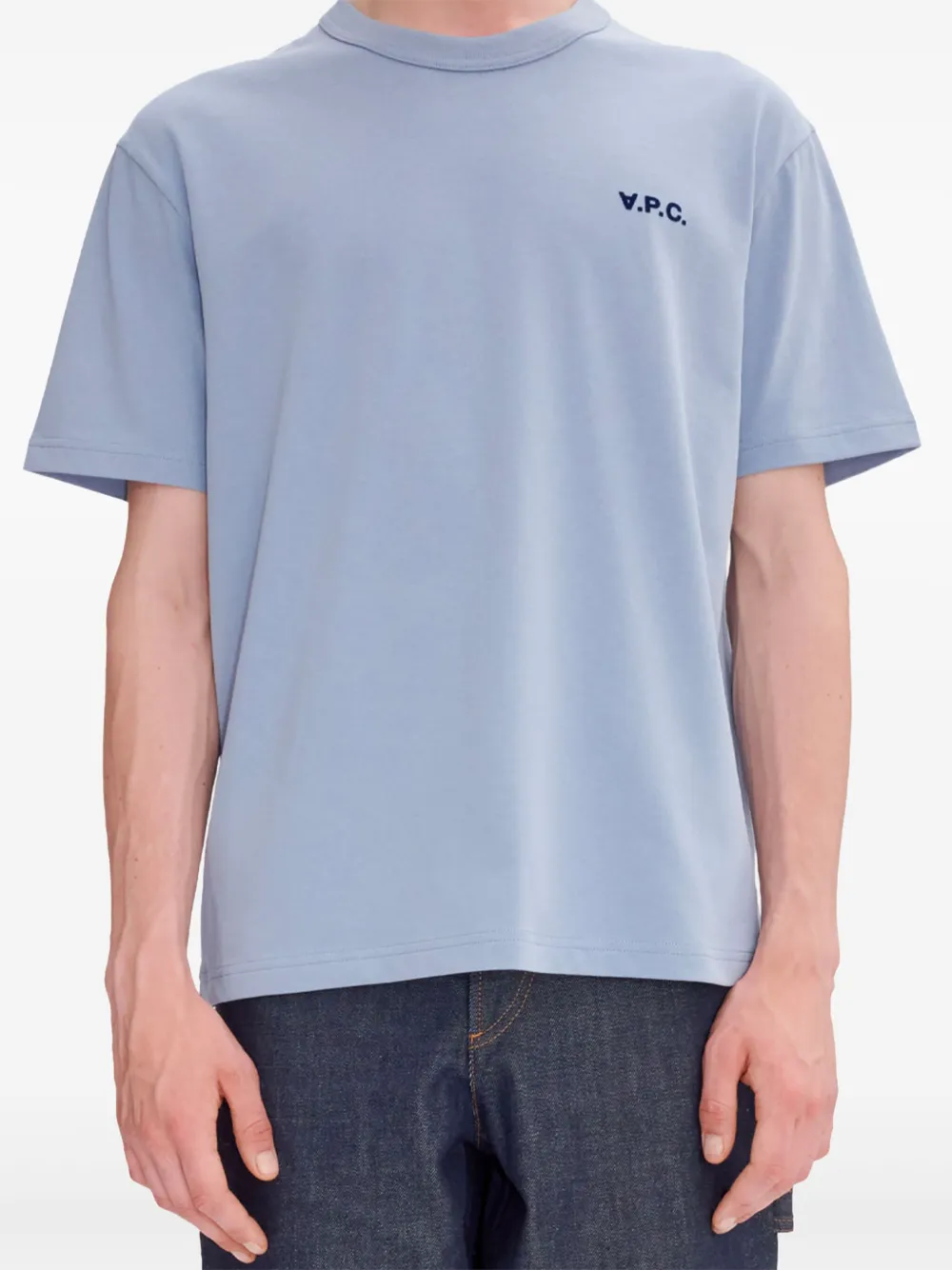 A.P.C. T-shirt met logodetail Blauw