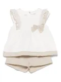 Mayoral ruffled-detail shorts set - Neutrals