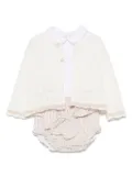 Mayoral bow-detail shorts set - White