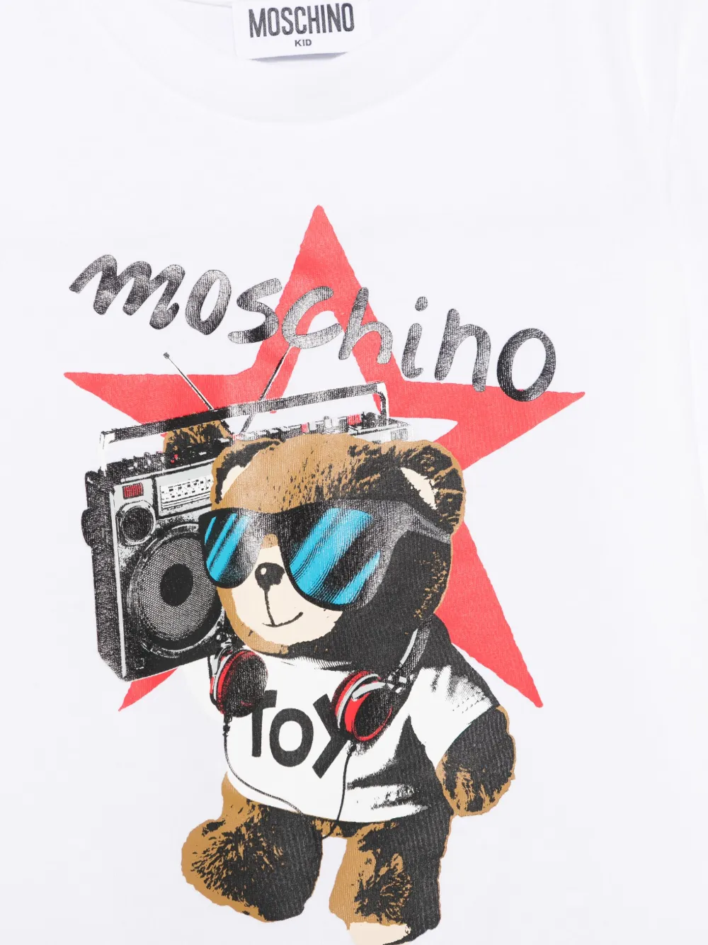 Moschino Kids T-shirt met teddybeerprint Wit