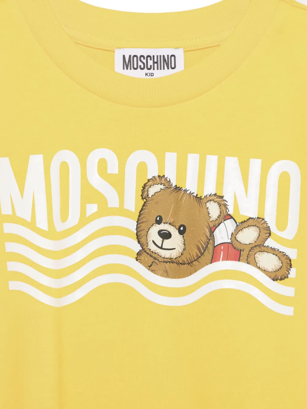 Moschino Kids T-shirt met teddybeerprint Geel