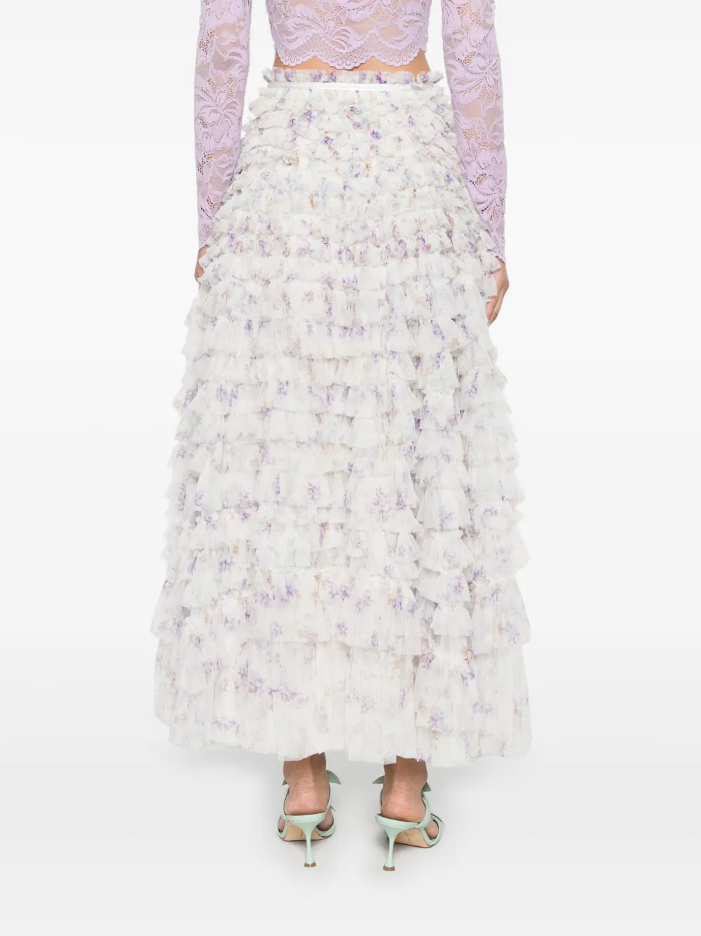 Needle & Thread Ophelia Ditsy Hattie maxi-rok Wit