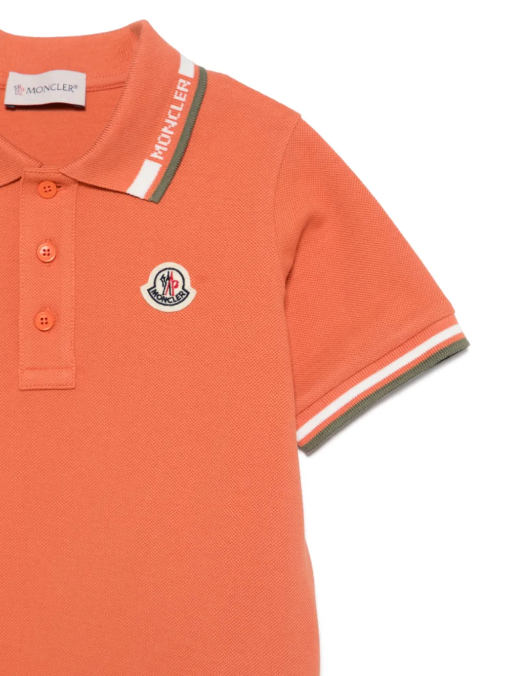 Moncler Enfant Katoenen piqué poloshirt Oranje
