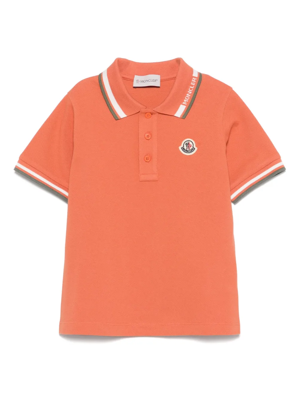 Moncler Enfant Katoenen piqué poloshirt Oranje