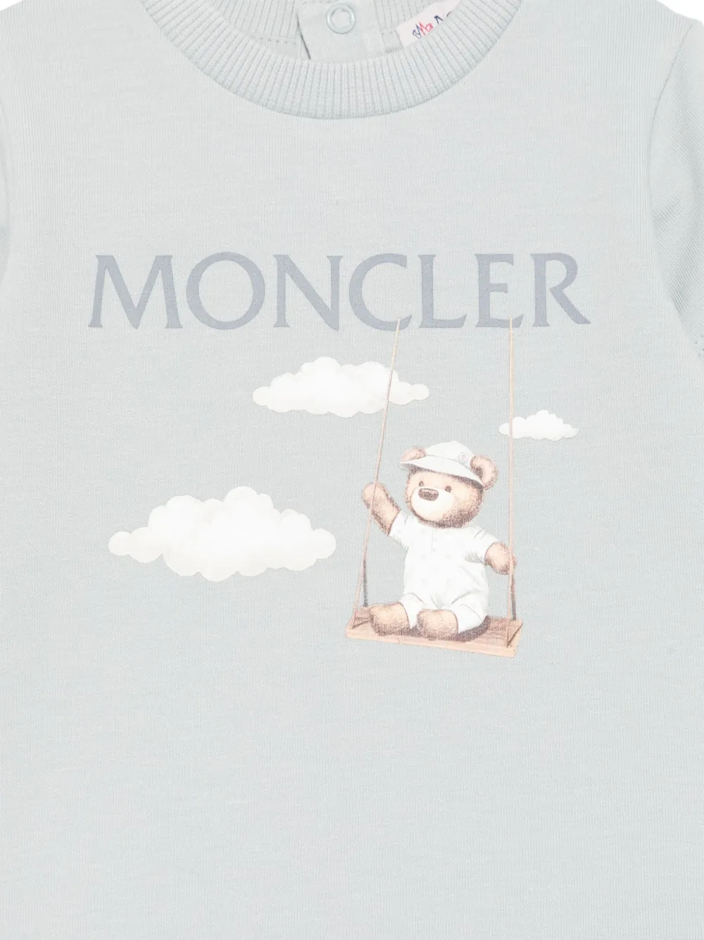 Moncler Enfant Playsuit met print Blauw