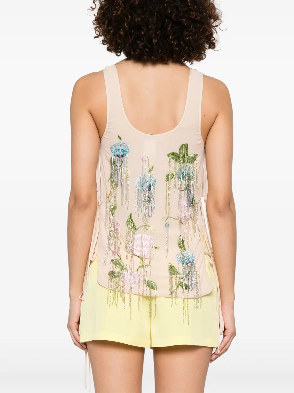 Blumarine Top met kralen kwastje Beige