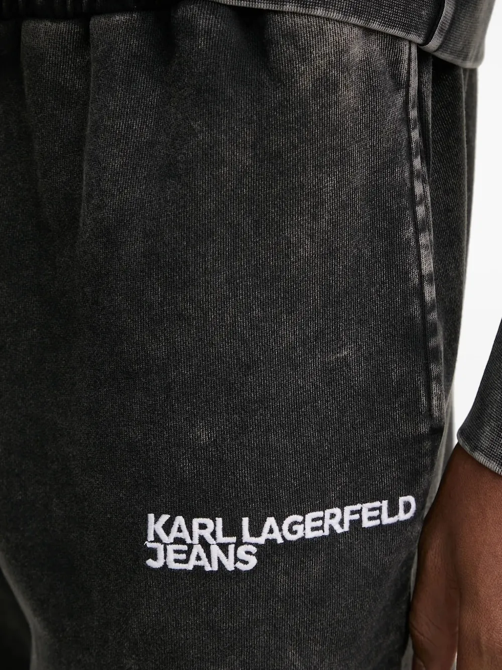 Karl Lagerfeld Jeans Trainingsbroek met geborduurd logo Zwart
