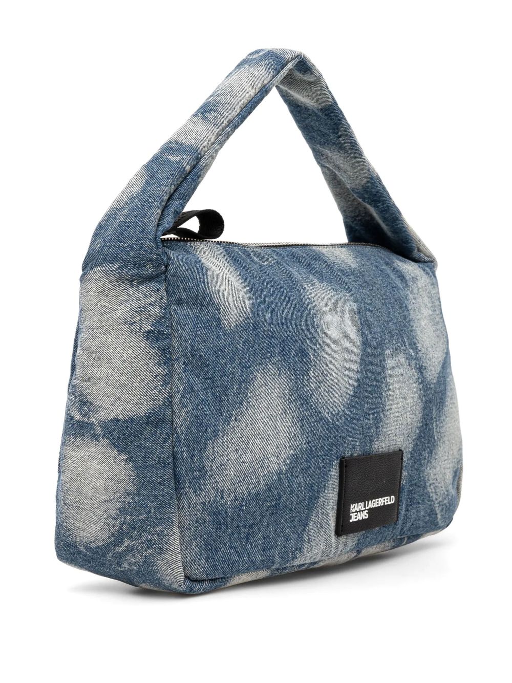 Karl Lagerfeld Jeans bleached denim tote bag - Blauw