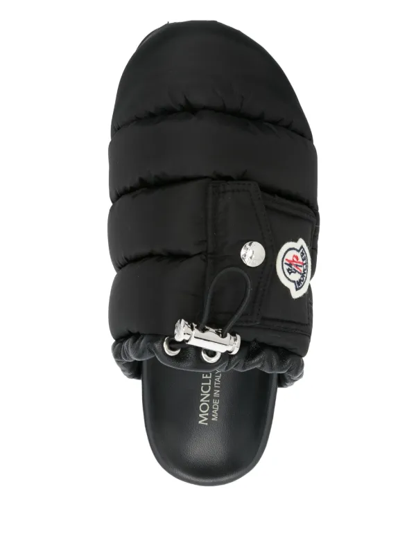Moncler Mon Pocket Slippers | Black | FARFETCH JO