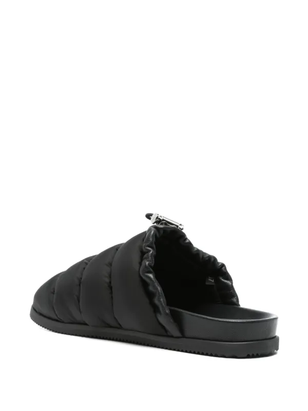 Moncler Mon Pocket Slippers | Black | FARFETCH JO