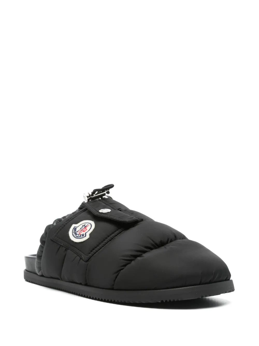 Moncler Mon Pocket slippers - Zwart