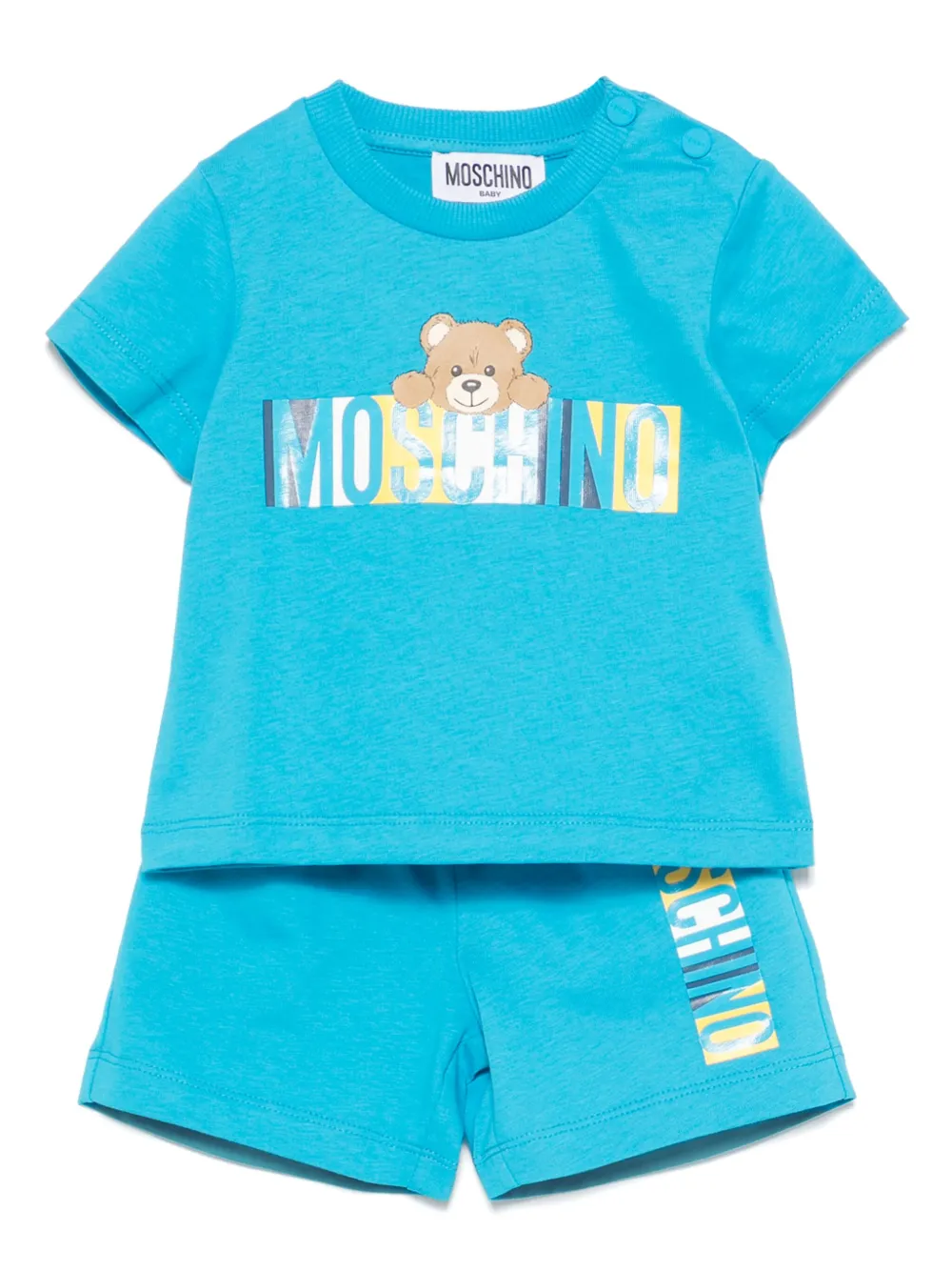 Moschino Kids Shorts met teddybeerprint Blauw