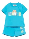 Moschino Kids Teddy Bear-print shorts set - Blue