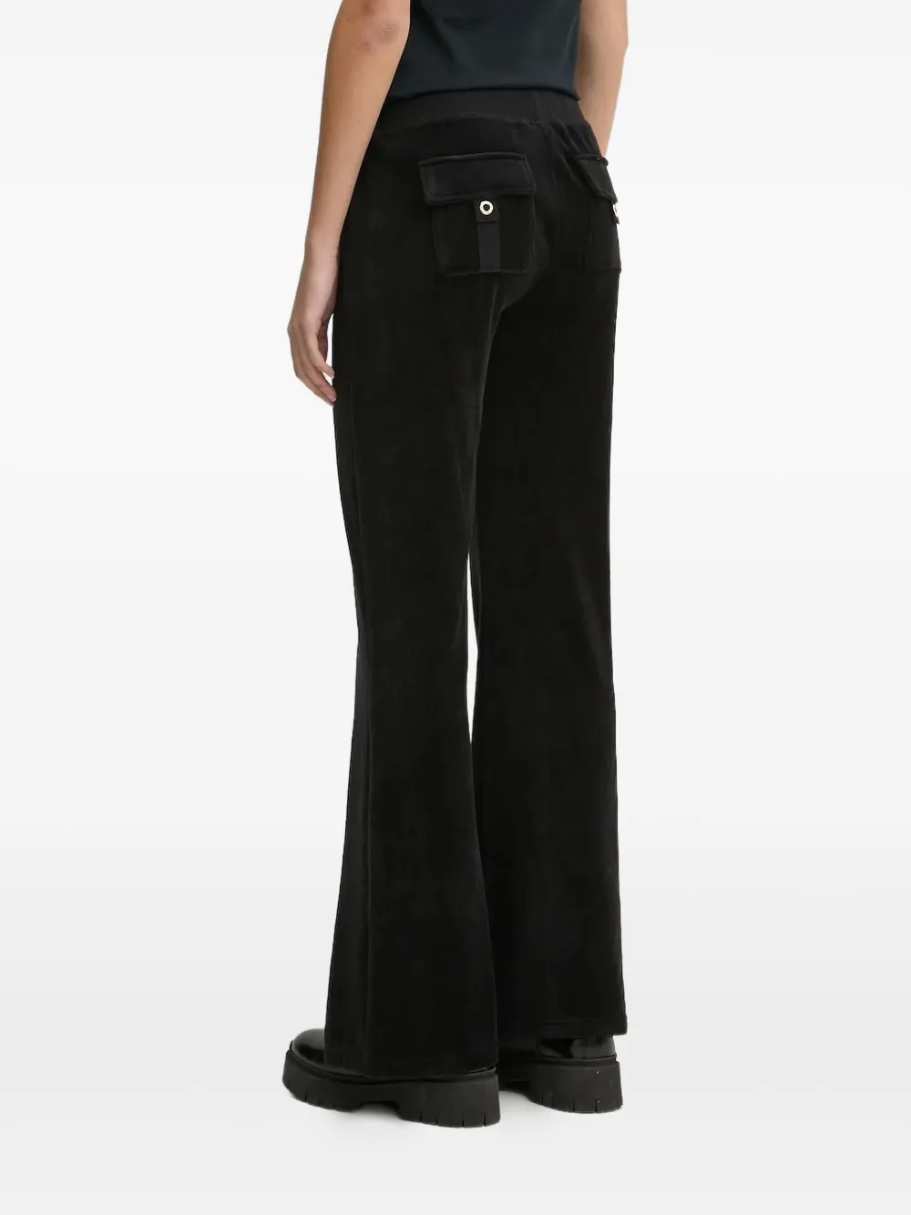 Juicy Couture gold-logo velour sweatpants - Zwart