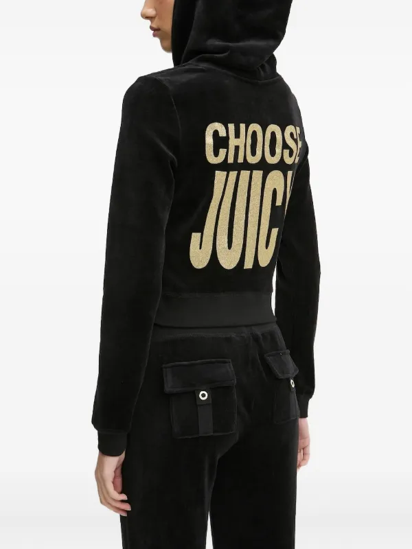 Juicy Couture Blusa De Plush Com Capuz e Zíper | Preto | FARFETCH BR