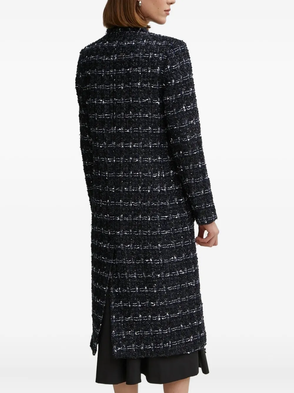 Karl Lagerfeld Tweed jas met logo Zwart