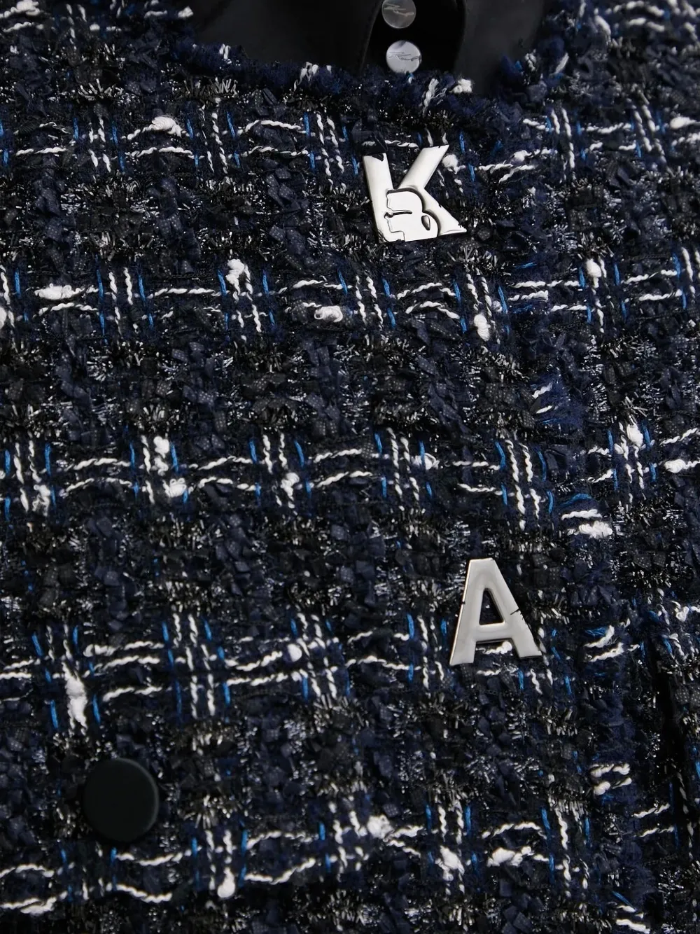 Karl Lagerfeld Tweed jas met logo Zwart