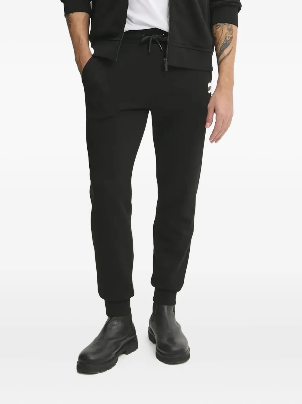 Karl Lagerfeld Logo-embossed Track Pants In Black