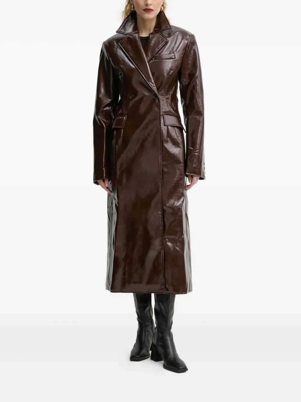 HERSKIND double-breasted collared coat | Brown | Image 1