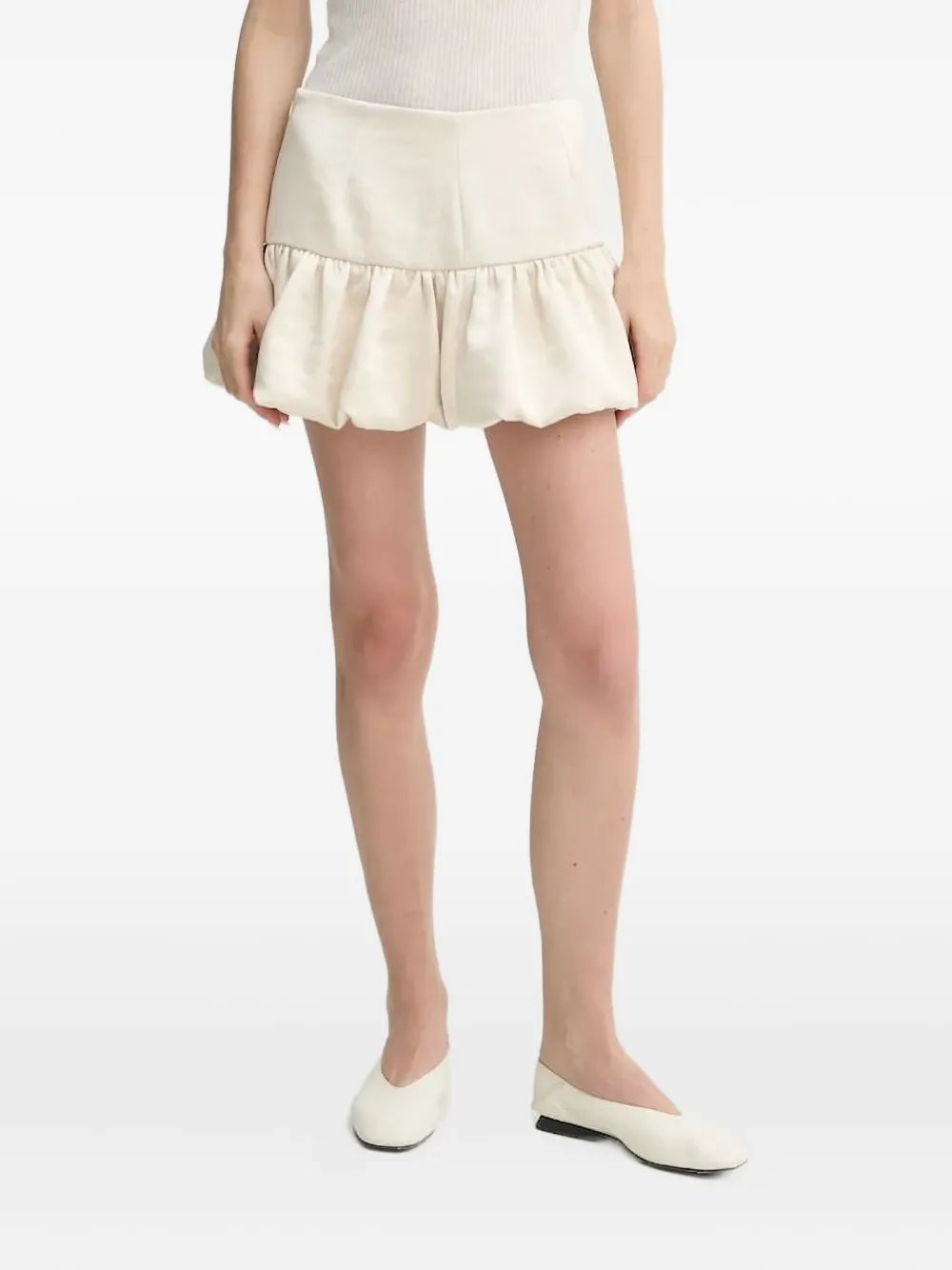 Herskind Bubble-hem Mini Skirt In Neutral