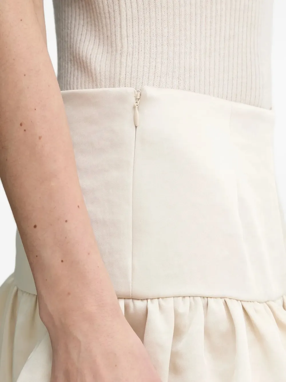 Herskind Bubble-hem Mini Skirt In Neutral